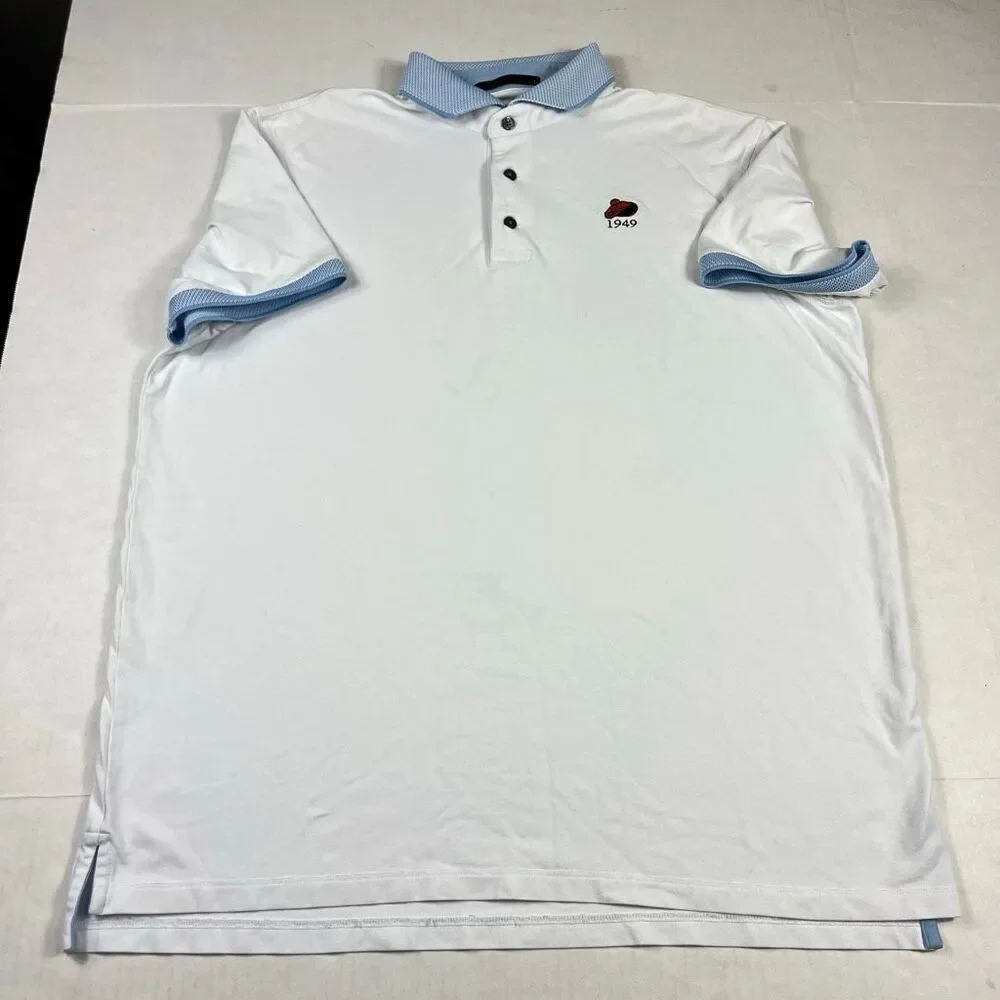 Greyson Mens Performance Golf Polo Short White Sporty Casual Preppy Comfy Top L